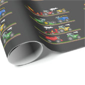 Papier Cadeau Agriculture de la moto à moissonneuse (Coin rond)