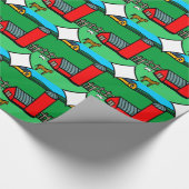 Papier Cadeau Agritourisme Cheval Grange Pâturage Dessin de dess (Coin)