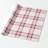 Papier Cadeau Agritourisme plaid de blanc marine rouge main dess (Déroulé)