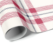 Papier Cadeau Agritourisme plaid de blanc marine rouge main dess (Coin rond)