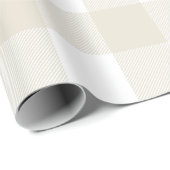 Papier Cadeau Agritourisme rustique Buffle Beige Check Plaid (Coin rond)
