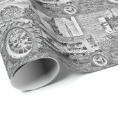 Papier Cadeau Agritourisme Toutes les tracteurs-fermes (Coin rond)