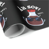 Papier Cadeau Ah Soy Funny Soy Sauce Pun Dark BG (Coin rond)