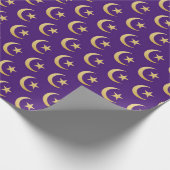 Papier Cadeau Aïd du Ramadan violet et or (Coin)