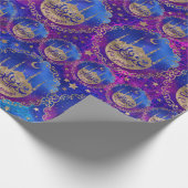 Papier Cadeau Aïd Moubarak - L'or pastel et les violets (Coin)