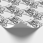 Papier Cadeau Aïd Moubarak Noir et blanc en arabe thulé (Coin)