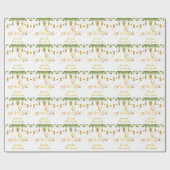 Papier Cadeau Aïd Moubarak Nom personnalisé Lanternes blanches e (Plat)