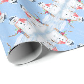 Papier Cadeau Aide Du Père Noël Pour Construire Un Snowman Silen (Coin rond)