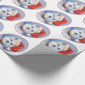 Papier Cadeau Aide du Père Noël Westie (Coin)