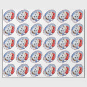 Papier Cadeau Aide du Père Noël Westie (Plat)