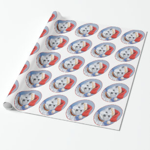 Papier Cadeau Aide du Père Noël Westie