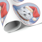 Papier Cadeau Aide du Père Noël Westie (Coin rond)