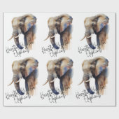 Papier Cadeau Aidez à garder les éléphants sauvages (Plat)