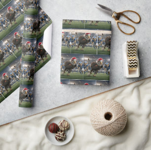 Papier Cadeau Aigle courant avec un ballon de football
