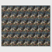 Papier Cadeau Aigle de Bald avec un football et un casque (Plat)