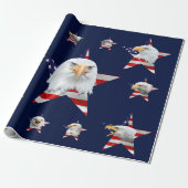 Papier Cadeau Aigle, Drapeau, Étoile unique (Déroulé)
