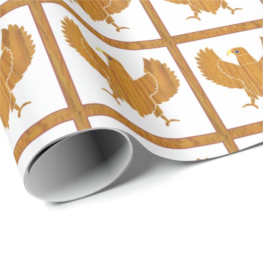 Papier Cadeau Aigle en bois (Coin rond)