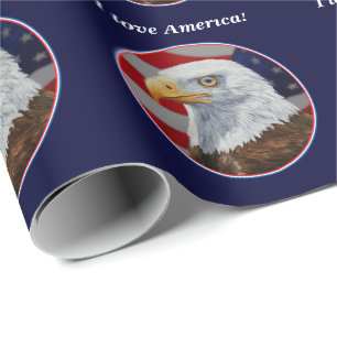Papier Cadeau Aigle et drapeau américains