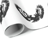 Papier Cadeau Aigle noir et blanc (Coin rond)