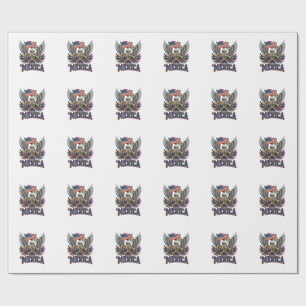 Papier Cadeau Aigle Patriotique Merica Vintage Vector Design de