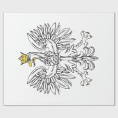Papier Cadeau Aigle Polonais Avec Couronne Or (Plat)