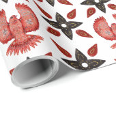 Papier Cadeau Aigle scandinave et Motif de kaléidoscope (Coin rond)