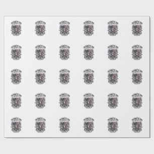 Papier Cadeau Aigle Tactique Patriotique Crâne Inspiré Militaire
