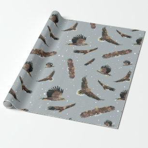 Papier Cadeau Aigles dans la neige