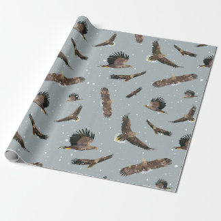 Papier Cadeau Aigles dans la neige