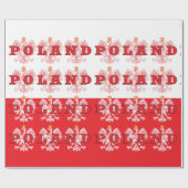 Papier Cadeau Aigles rouges de Pologne (Plat)