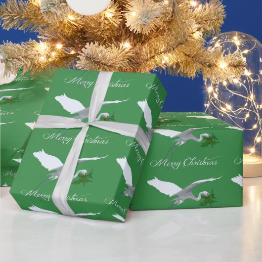 Papier Cadeau Aigrette - oiseau (Vacances)
