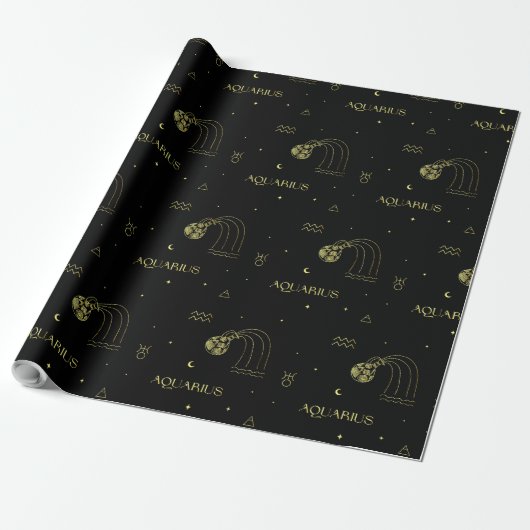 Papier Cadeau Aiguille du zodiaque d'Aquarius (Déroulé)