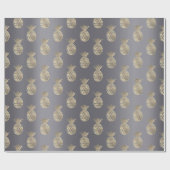 Papier Cadeau Aiguille Faux Or Tropique Gris d'été gris (Plat)