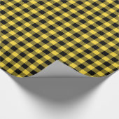 Papier Cadeau Aiguille Jaune Buffle Noir Tartan Plaid (Coin)