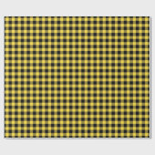 Papier Cadeau Aiguille Jaune Buffle Noir Tartan Plaid (Plat)