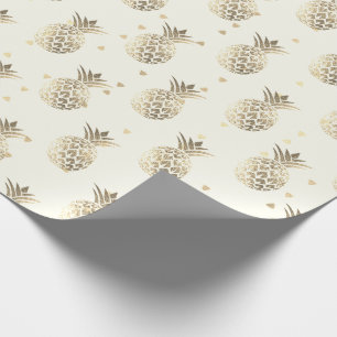 Papier Cadeau Aiguille tropicale estivale fruit or sépia lux