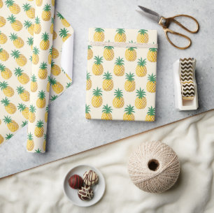 Papier Cadeau Aiguille Tropique teintes jaunes