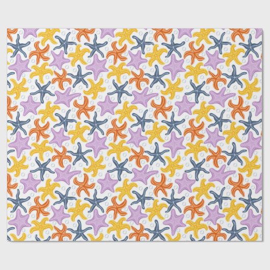 Papier Cadeau Aiguilles colorées sur blanc (Plat)