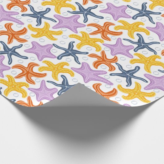 Papier Cadeau Aiguilles colorées sur blanc (Coin)