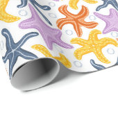 Papier Cadeau Aiguilles colorées sur blanc (Coin rond)