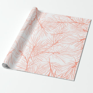 PAPIER CADEAU AIGUILLES EN PINS ROSE MOTIF POUR CADEAU DE NOËL