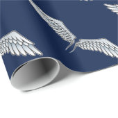 Papier Cadeau ailes bleu-gris (Coin rond)