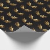 Papier Cadeau Ailes d'Ange d'or sur arrière - plan noir (Coin)