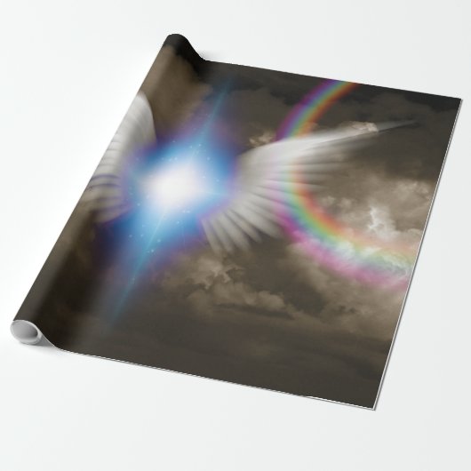 Papier Cadeau Ailes d'anges blancs (Déroulé)