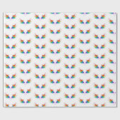 Papier Cadeau Ailes fluffy arc-en-ciel (Plat)