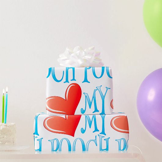 Papier Cadeau Aime mon toutou