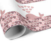 Papier Cadeau Aimer baleine rose (Coin rond)