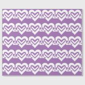 Papier Cadeau Aimer blanc et violet (Plat)