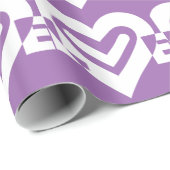 Papier Cadeau Aimer blanc et violet (Coin rond)