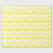 Papier Cadeau Aimer Blanc sur Jaune (Plat)